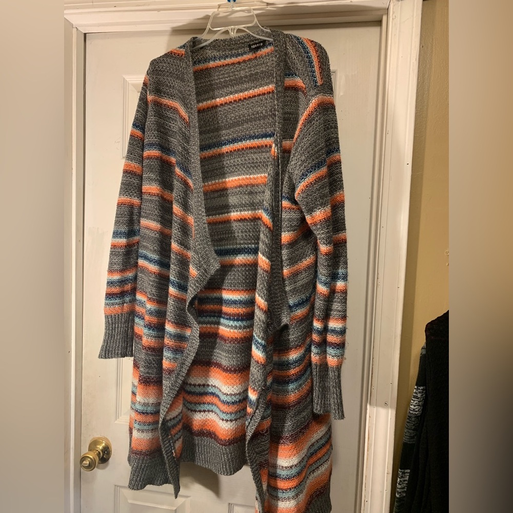Plus size long cardigan